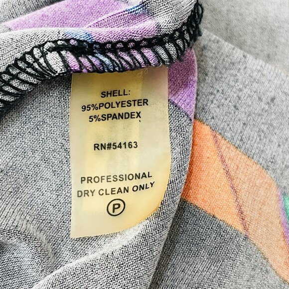 Calvin Klein Maxi Dress size 4 Sleeveless Geometric Pattern Multicolor Stretch - Picture 6 of 6